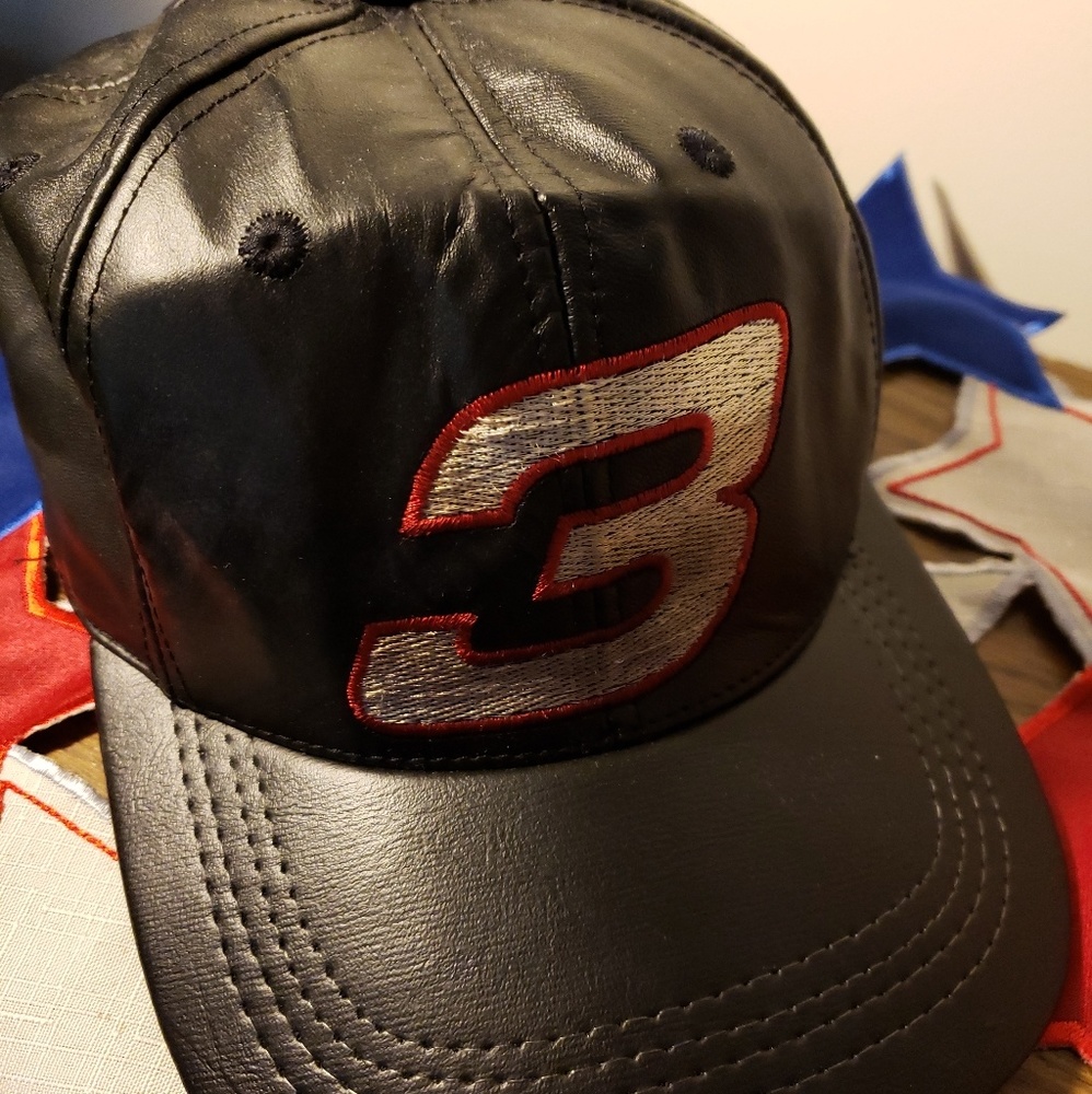 Retro Dale Earnhardt #3 Black Leather Hat